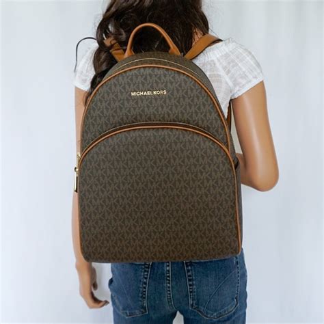 michael kors abbey large backpack brown|michael kors abbey backpack black.